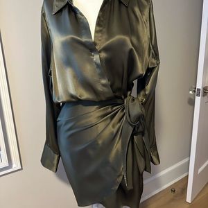 L’Agence size 10 silk wrap dress worn once perfect condition